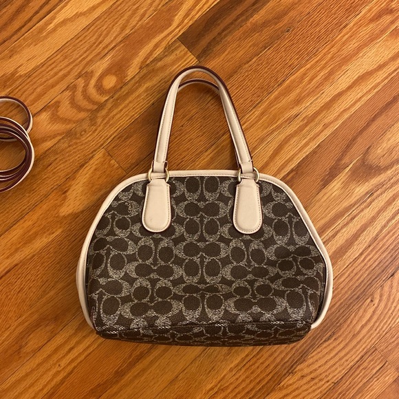 BNWOT Coach Signature Mini Prince Street Jacquard Satchel with Crossbody Strap - Picture 2 of 11